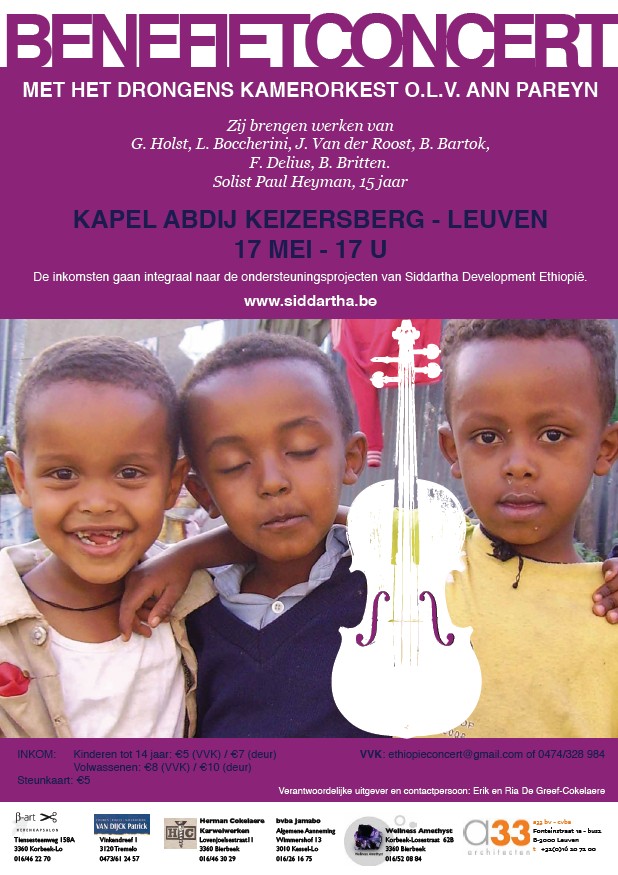 Affiche benefietconcert Ethiopi&euml;